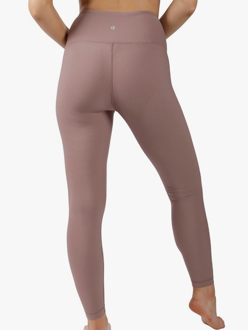 90 Degree By Reflex Ribbed High-Waist Leggings in Mauve